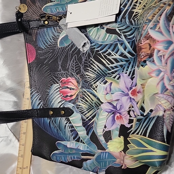NWT THE SAK Collective Arriba Jungle Leather Tote Bag Black Cheetah Paint Look - Picture 9 of 12